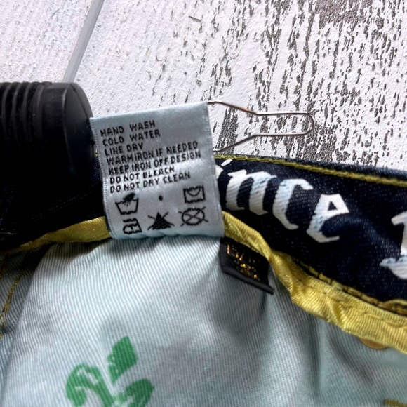 Coogi Premium Jeans Juniors 15/16 Rhinestone Logo Distressed Dark Wash Y2K - Picture 8 of 12